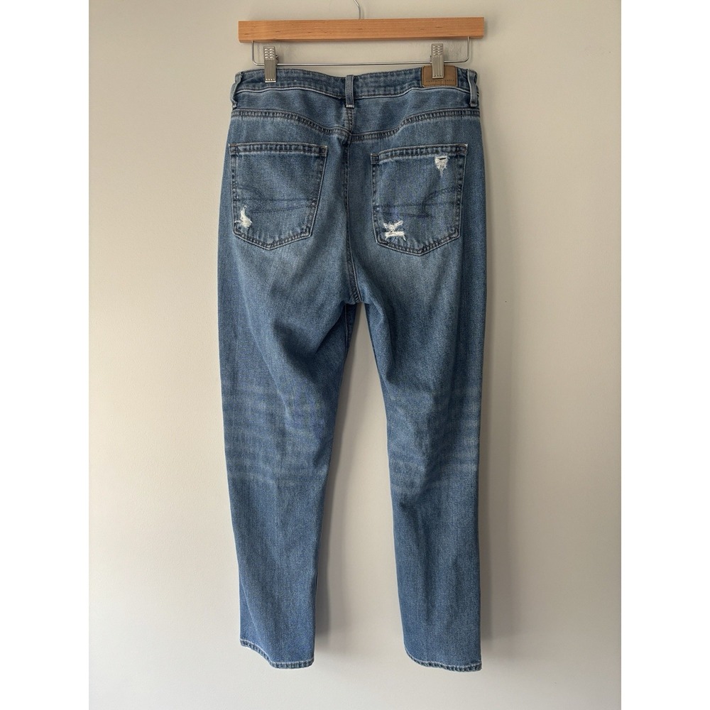 American Eagle Outfitters High Rise Distressed Mom Jeans‎ Comfort Stretch Sz 8 - Picture 4 of 8